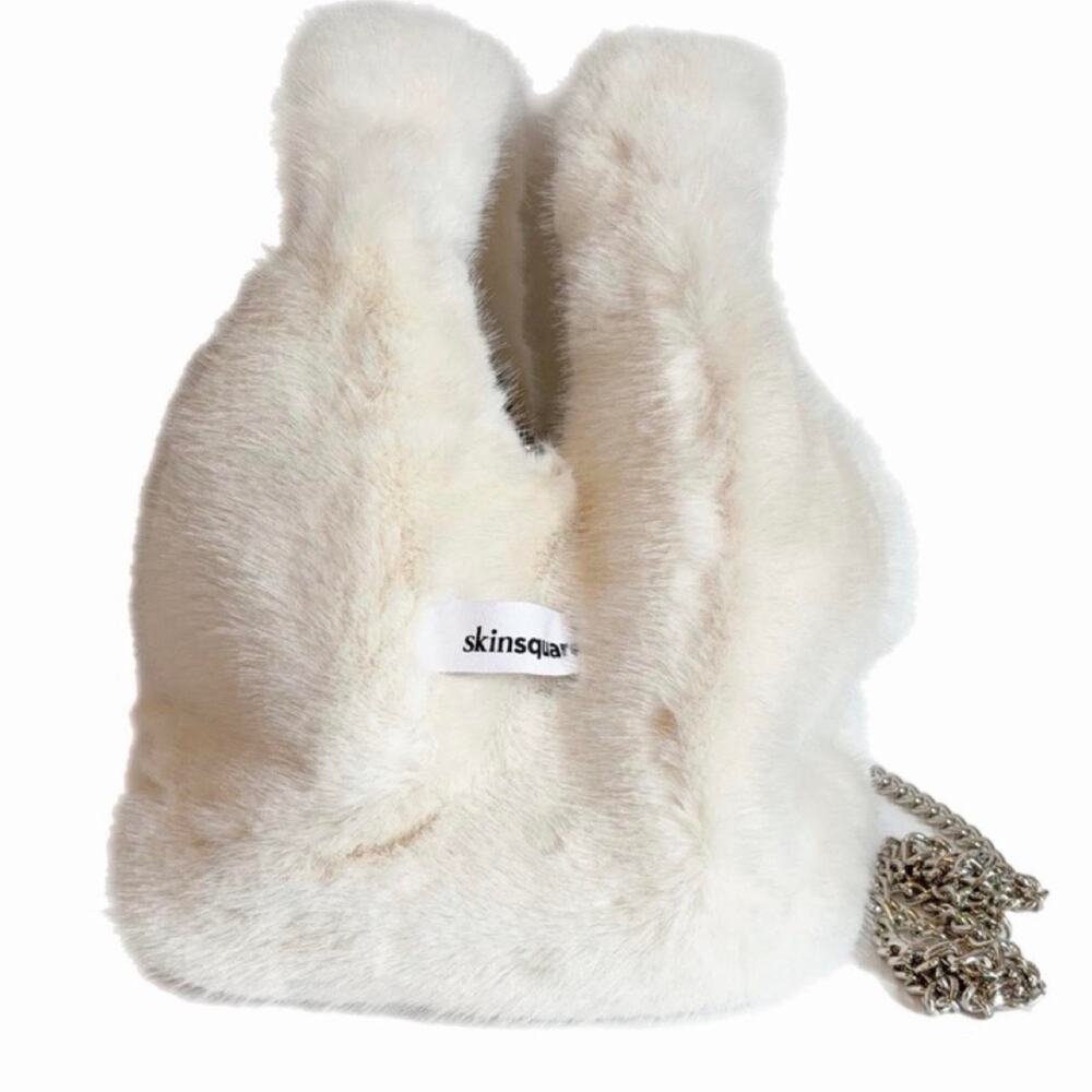 Skinsquared White Faux Fur Mini Bag